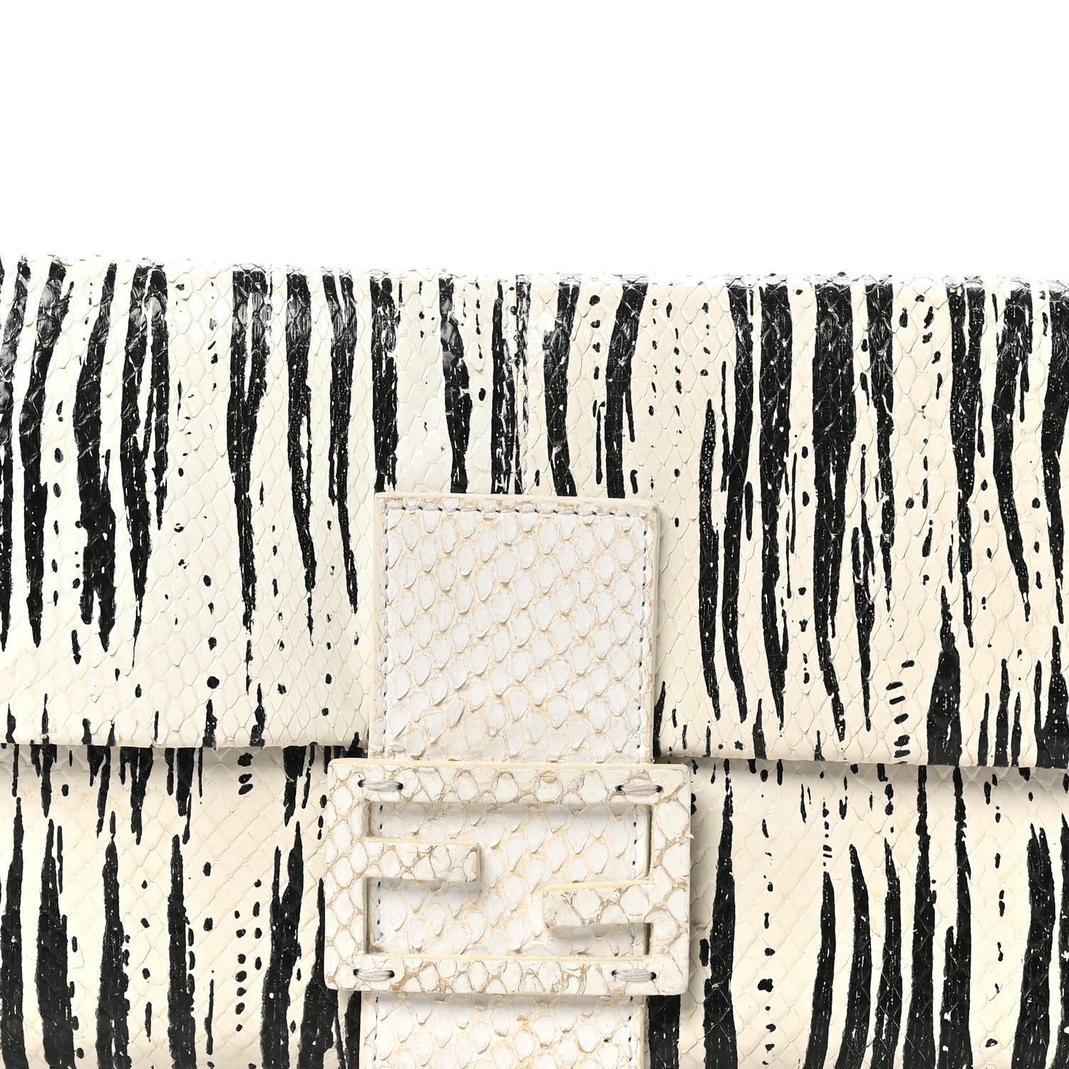 Fendi Snakeskin Baguette Black White 7 of 9