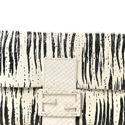 Fendi Snakeskin Baguette Black White 7 of 9