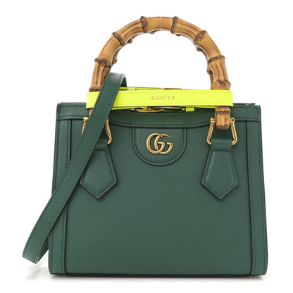 Gucci Wonka Grain Calfskin Mini Diana Tote Bag Green Yellow Fluo 1 of 10
