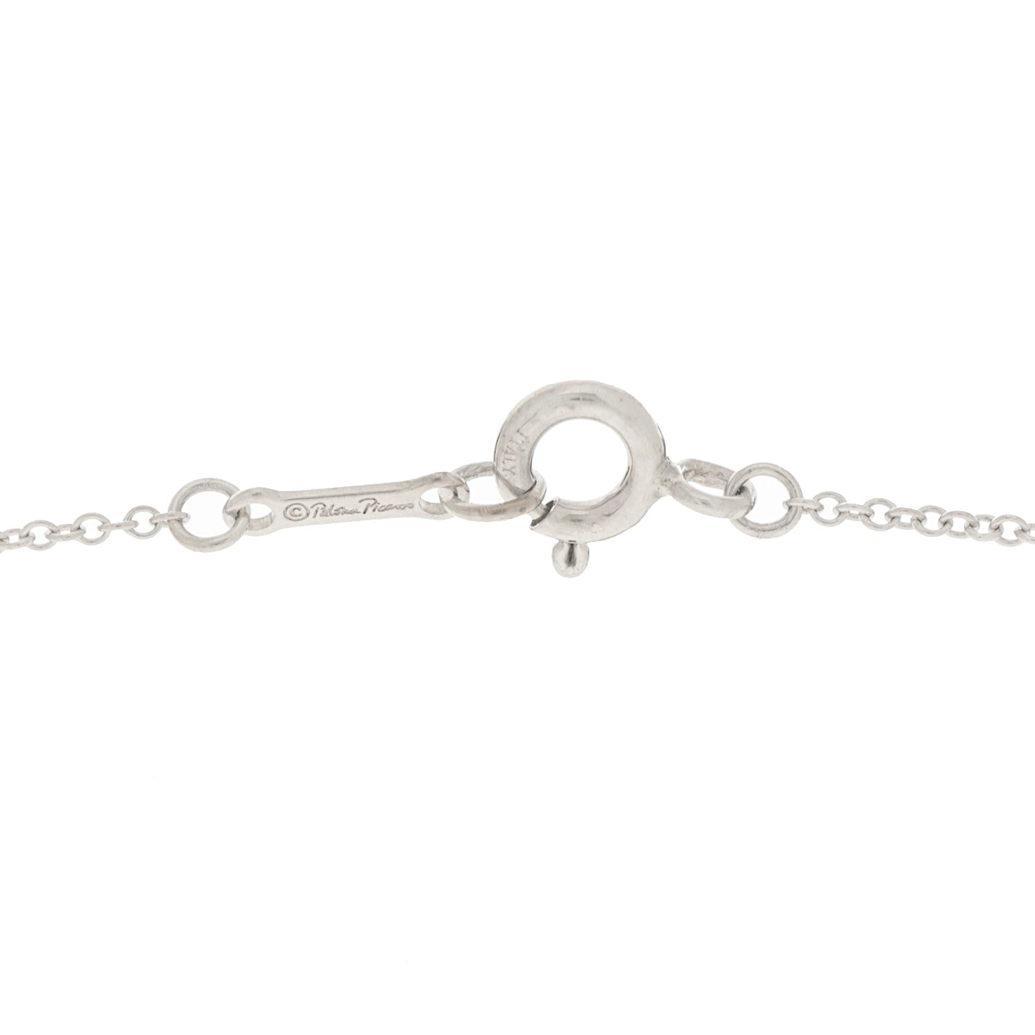 Tiffany Sterling Silver Paloma Picasso Hammered Sideways Cross Pendant Necklace 4 of 5