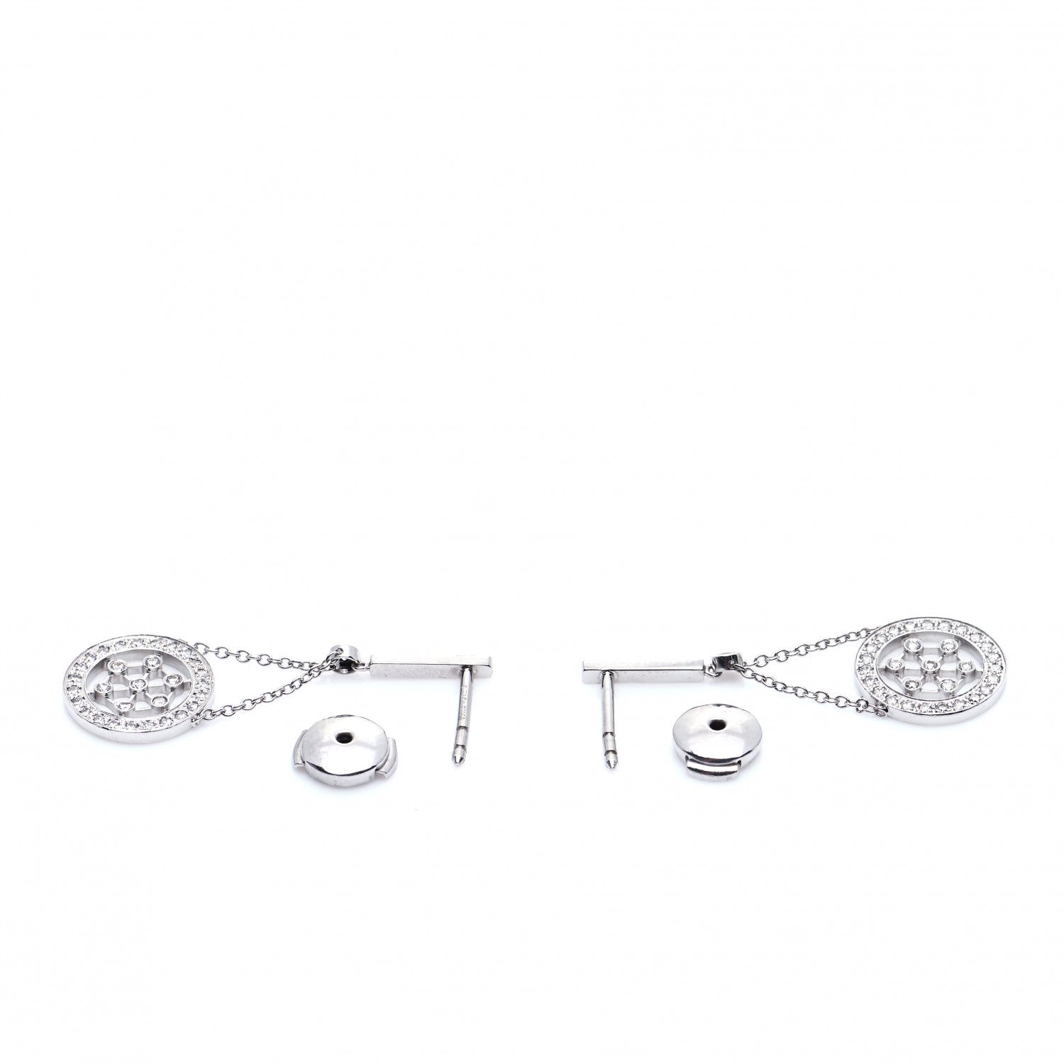 Tiffany Platinum Diamond Voile Drop Earrings 5 of 7