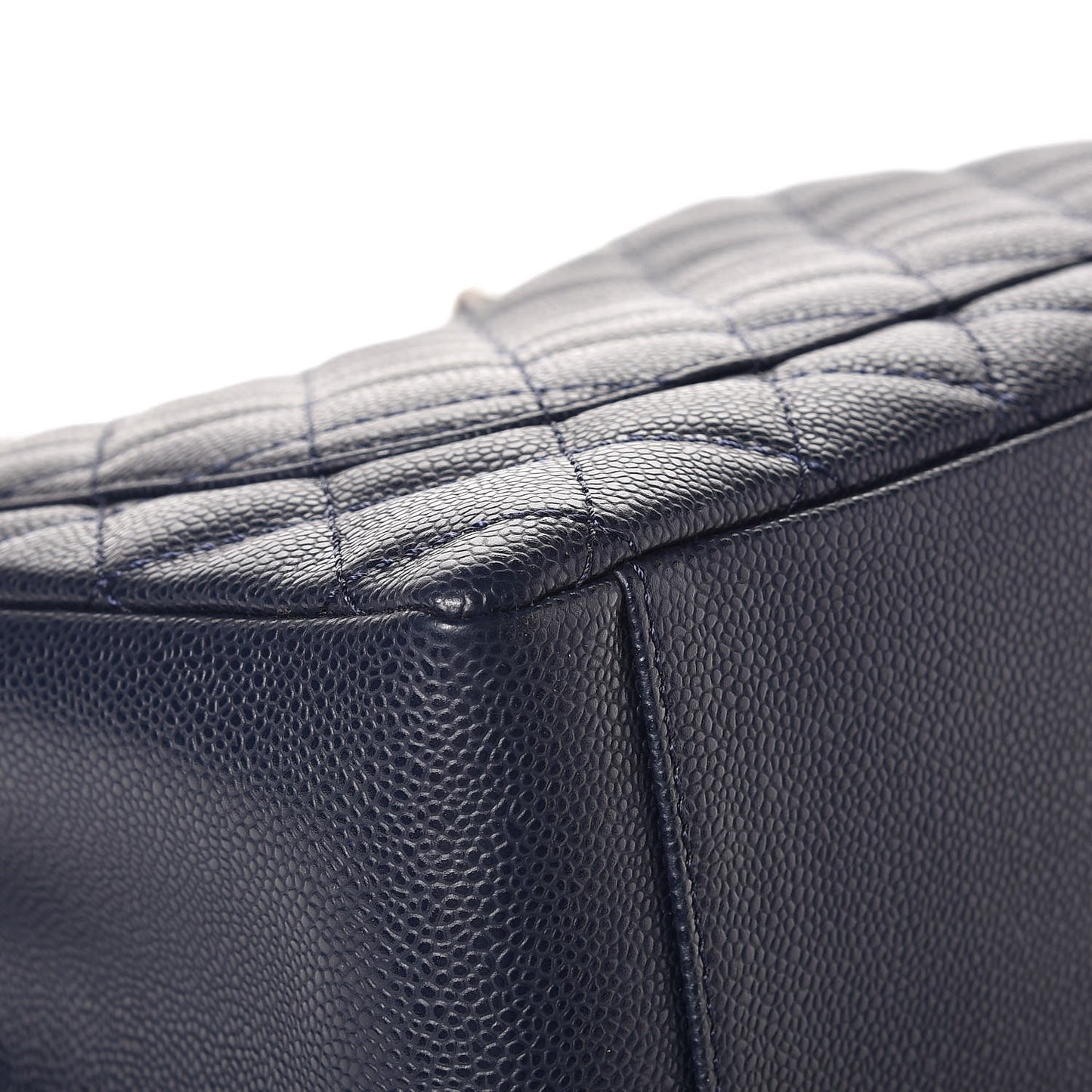 Caviar Quilted Grand Shopping Tote GST Dark Navy Blue