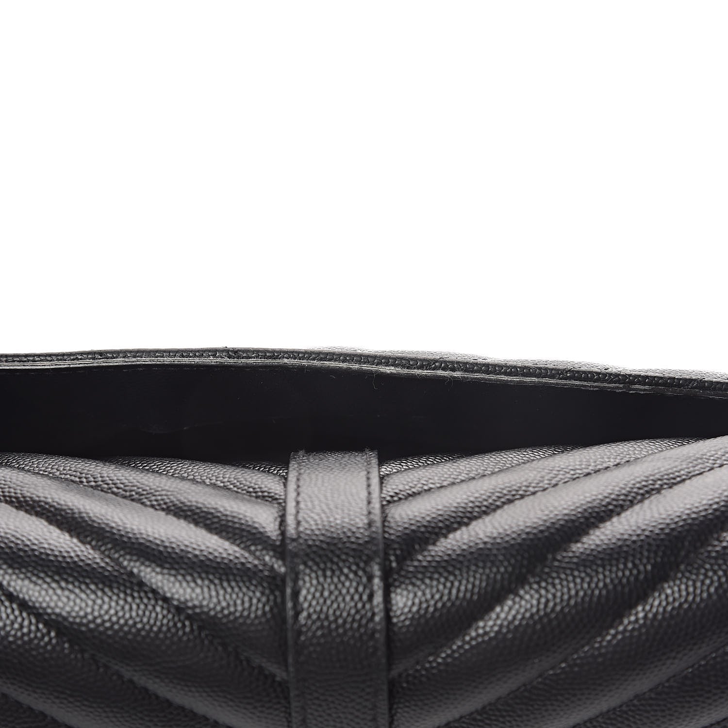 Saint Laurent Grain De Poudre Matelasse Chevron Large Monogram Satchel Black 8 of 11