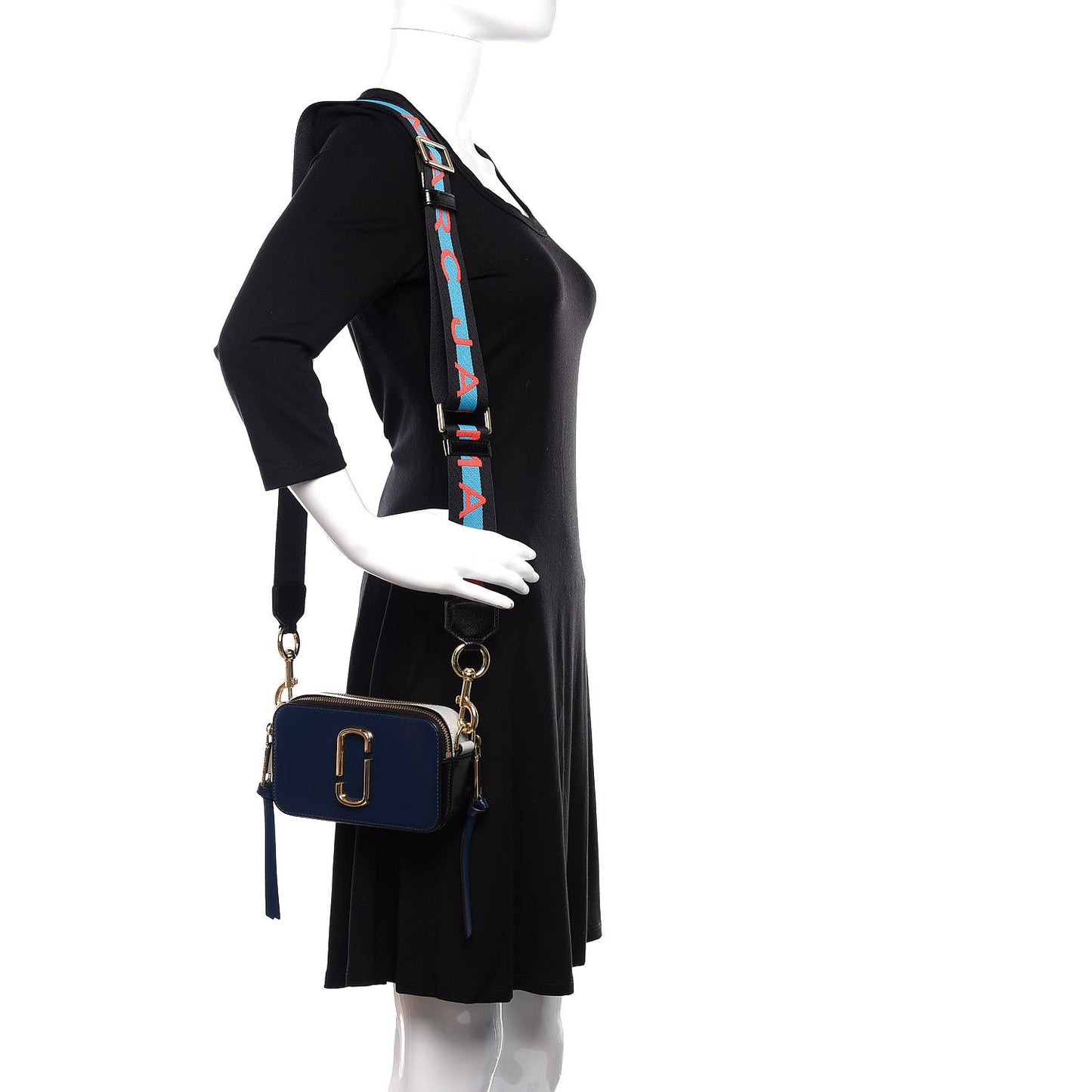 Saffiano Small Snapshot Camera Bag Blue Sea