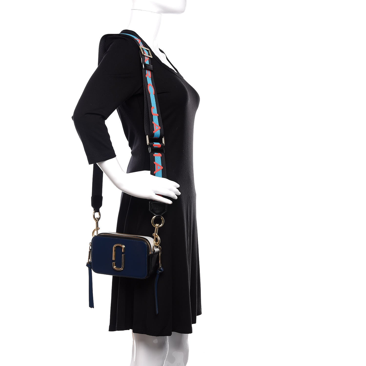 Marc Jacobs Saffiano Small Snapshot Camera Bag Blue Sea 2 of 10