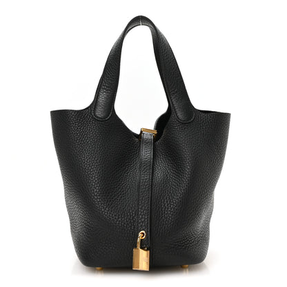 Hermes Taurillon Clemence Picotin Lock 18 PM Black 1 of 13
