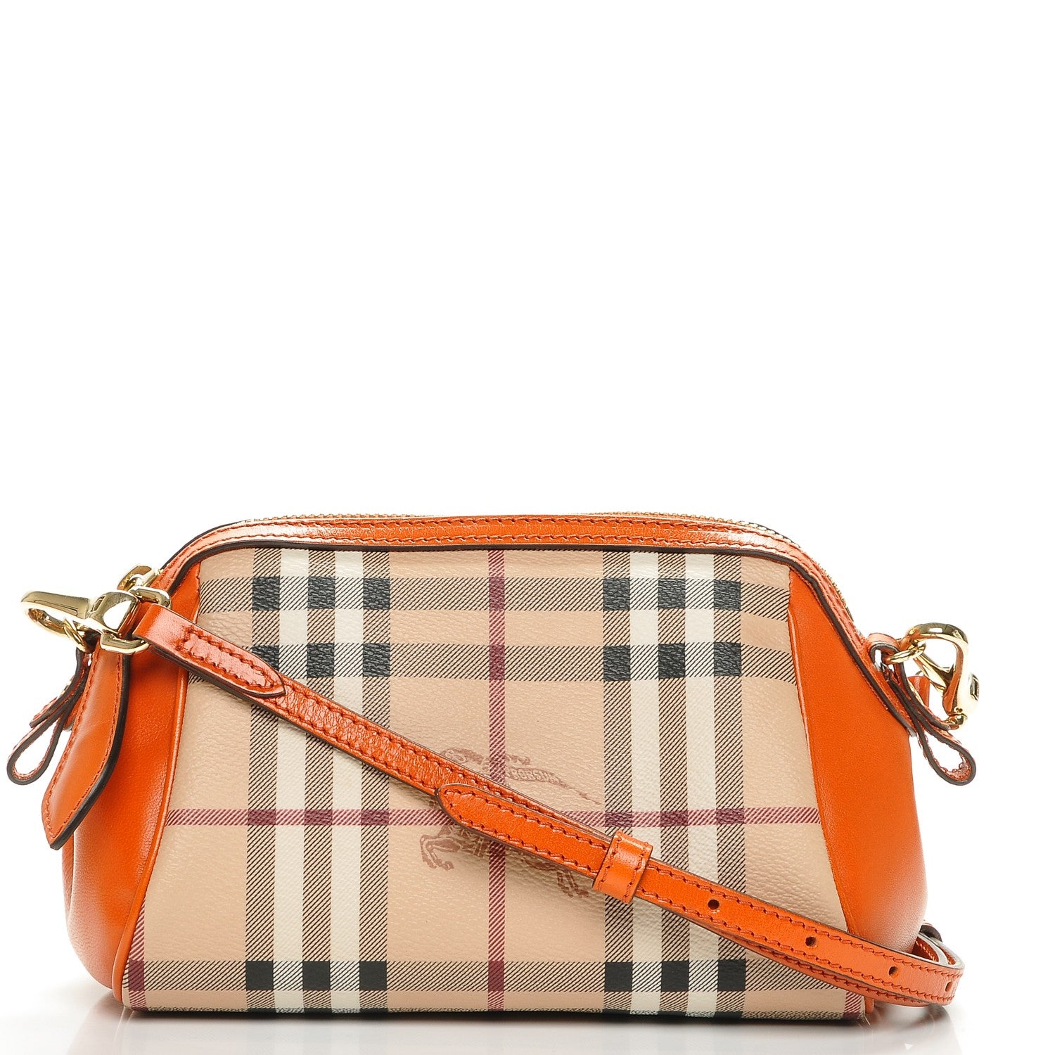 Burberry Haymarket Check Mini Blaze Crossbody Bag Burnt Amber 1 of 8