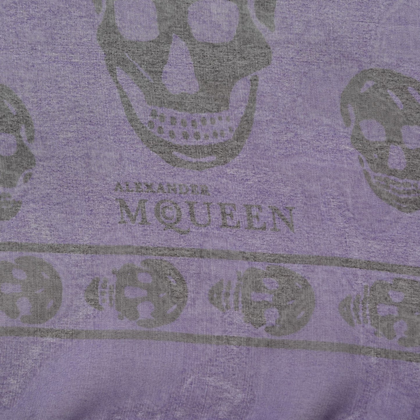 Wool Silk Cashmere Skull Scarf Purple