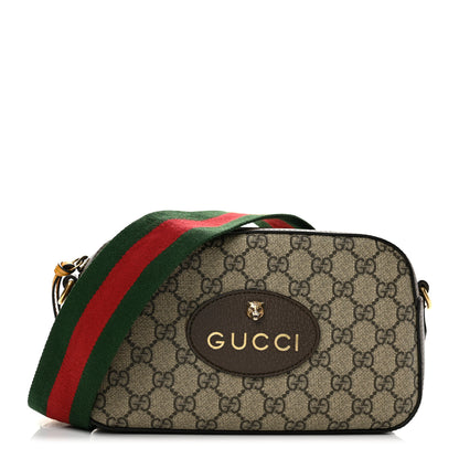 Gucci GG Supreme Monogram Web Neo Vintage Shoulder Bag Beige New Acero Crop 1 of 11