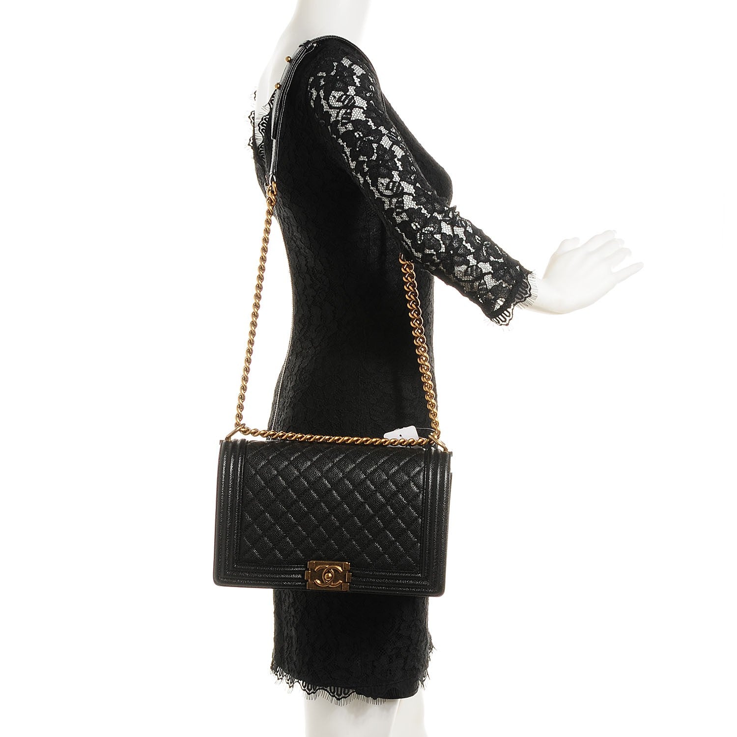 Chanel Caviar Quilted New Medium Boy Flap Black 2 of 9