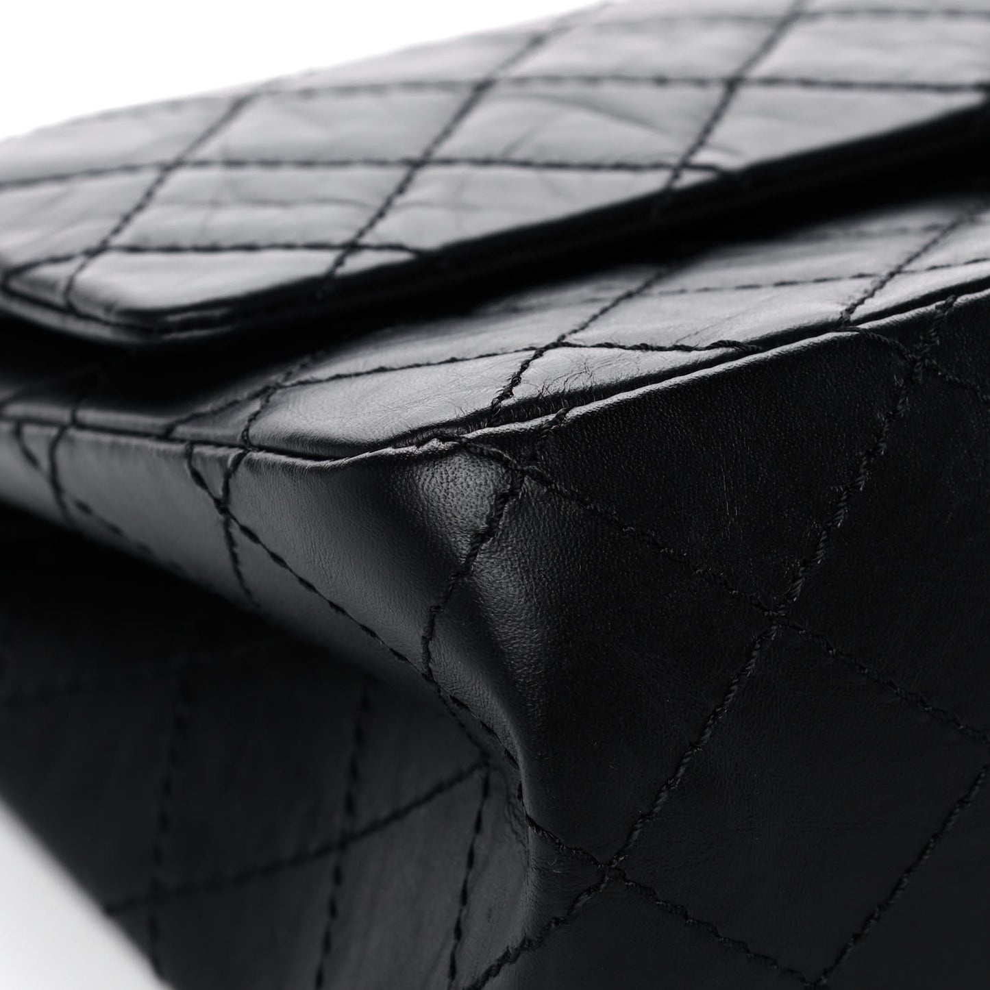 Aged Calfskin Quilted 2.55 Reissue 226 Flap Black