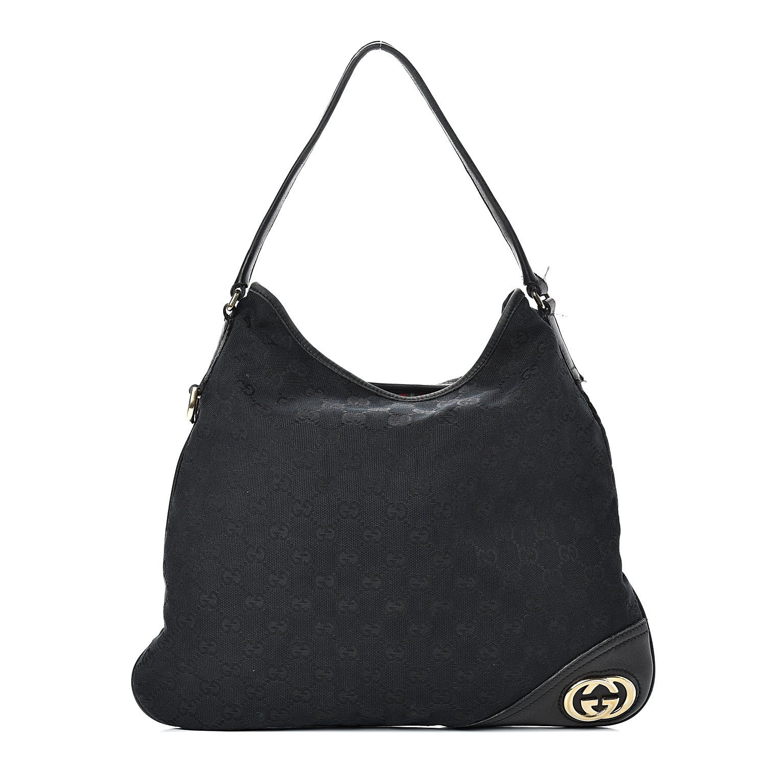 Gucci Monogram Medium New Britt Hobo Black 1 of 18