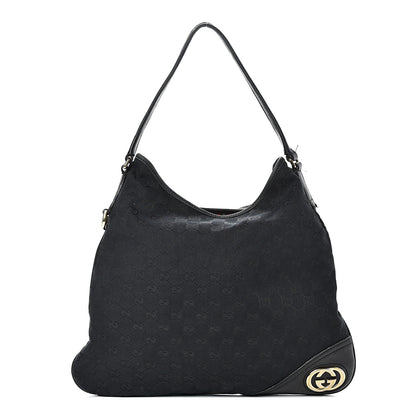 Gucci Monogram Medium New Britt Hobo Black 1 of 18