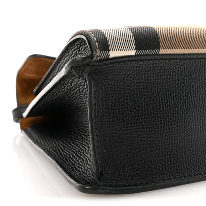 Burberry Derby Calfskin House Check Small Macken Crossbody Bag Black Black 9 of 10