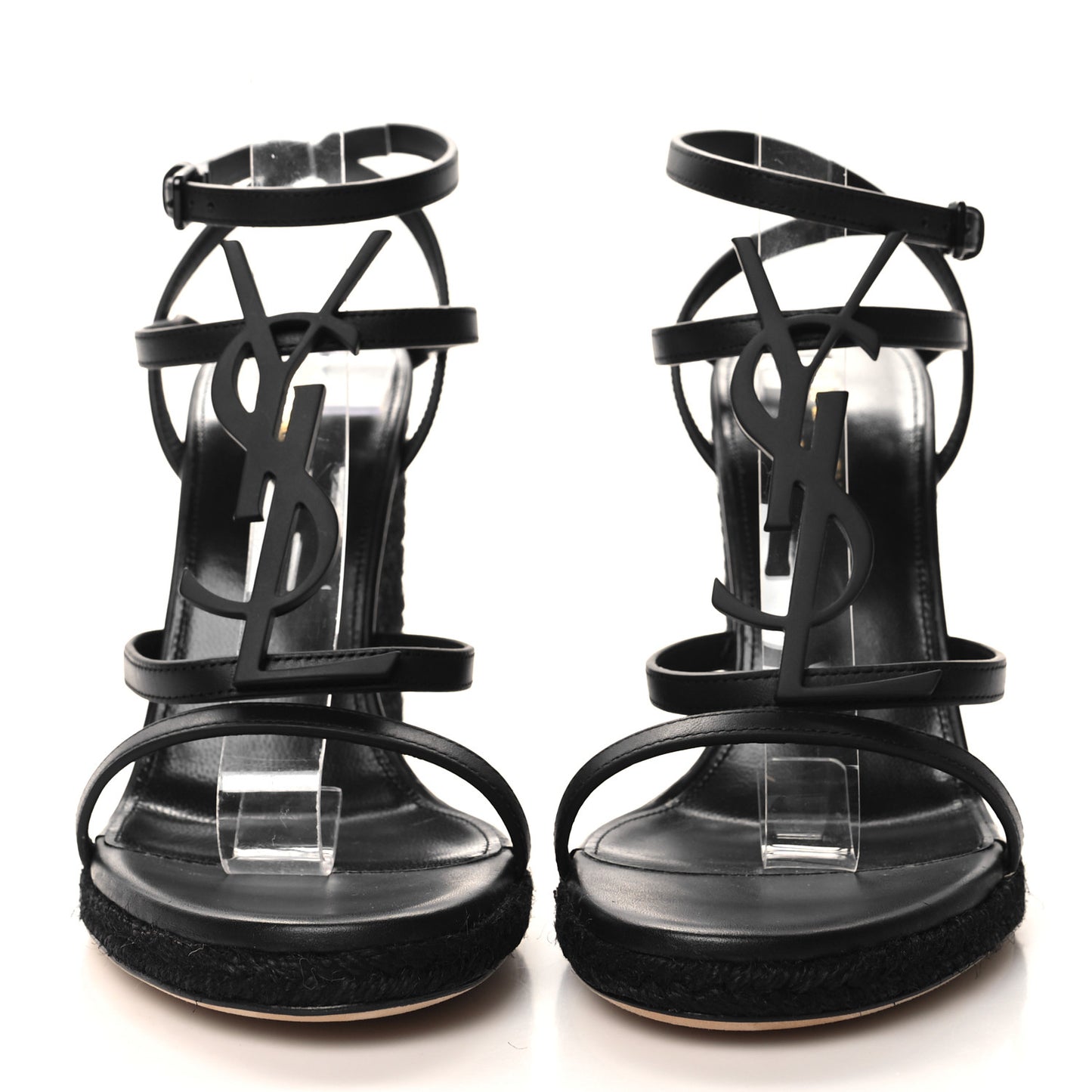 Calfskin Cassandra Espadrille 105 Wedges 38.5 Black
