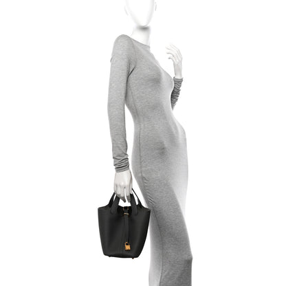 Hermes Taurillon Maurice Picotin Lock 18 PM Graphite 2 of 17