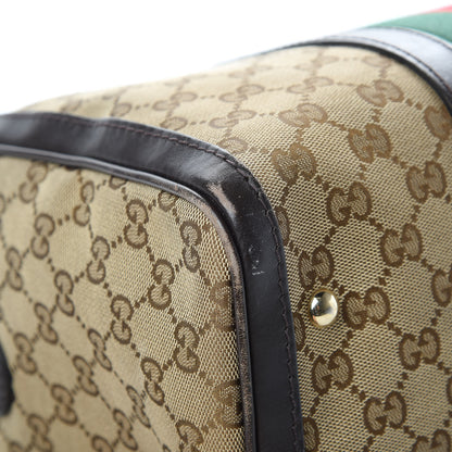 Gucci Monogram Vintage Web Medium Boston Dark Brown 11 of 18