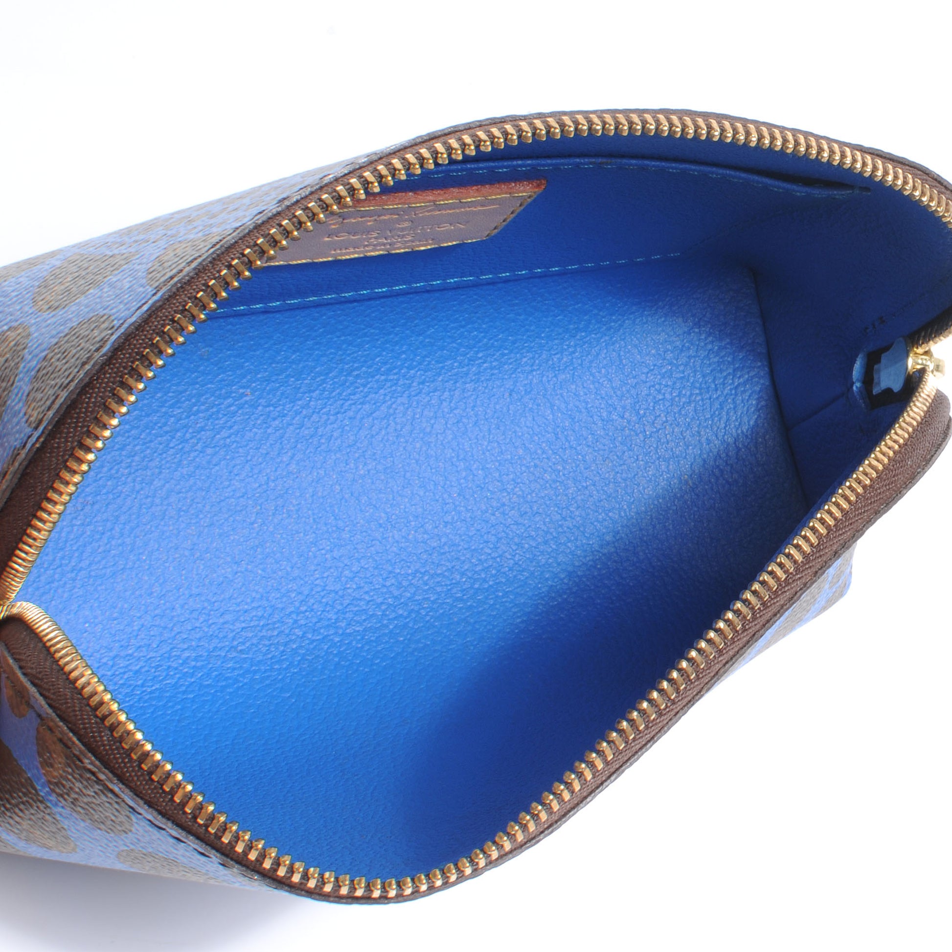 Louis Vuitton Monogram Kusama Pumpkin Dots Cosmetic Pouch Blue 5 of 7