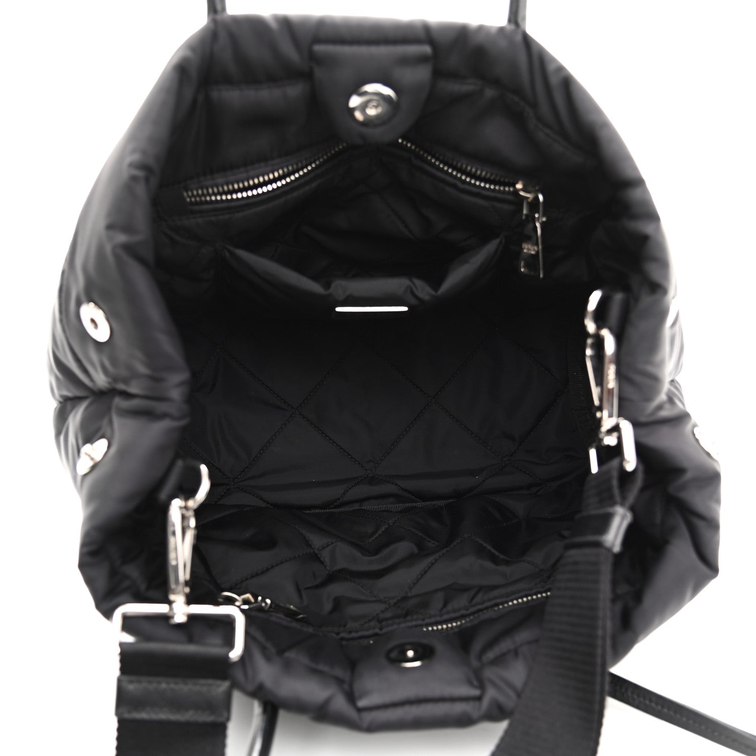 Prada Tessuto Nylon Bomber Tote Black 2 of 9
