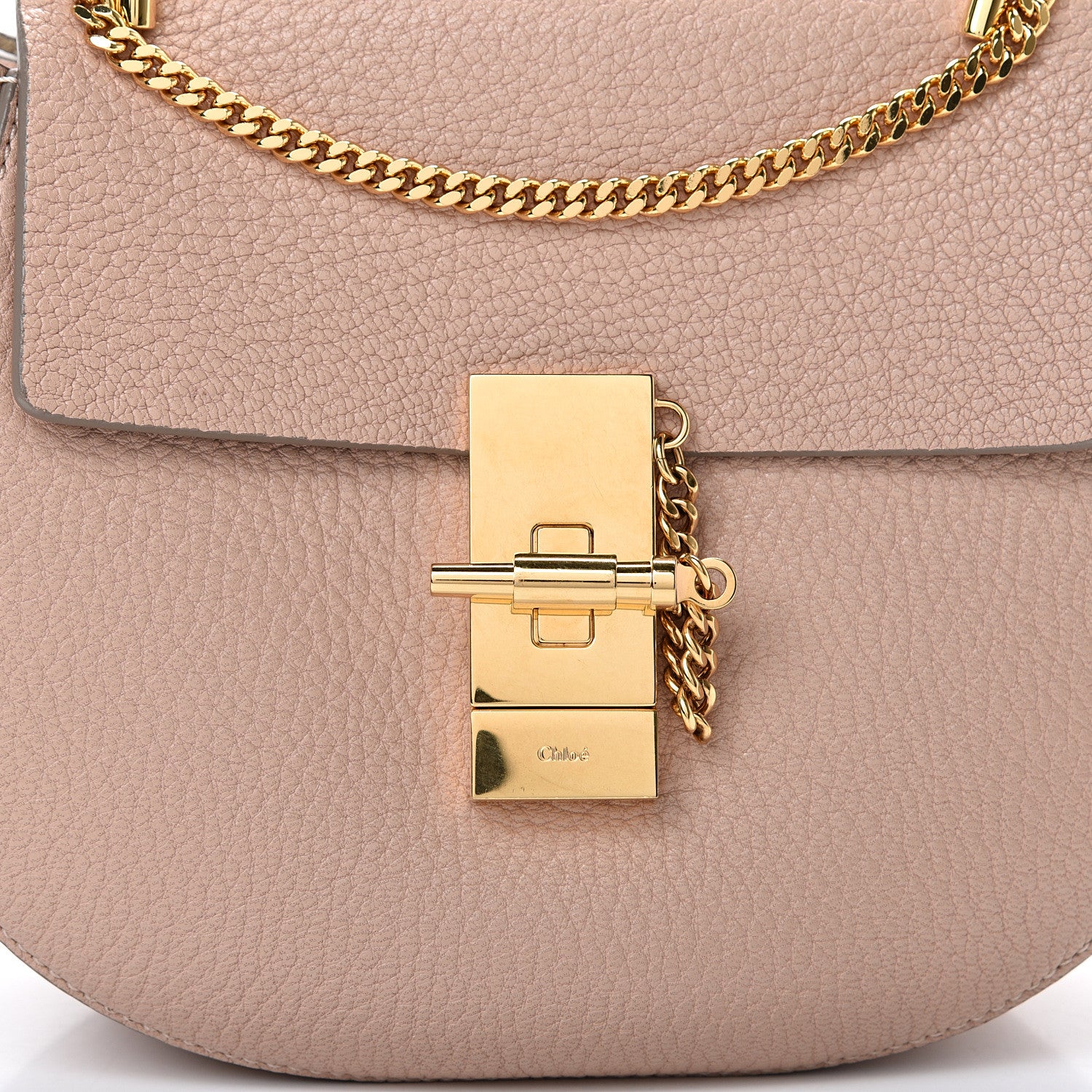 Chloe Grained Lambskin Mini Drew Shoulder Bag Cement Pink 9 of 11