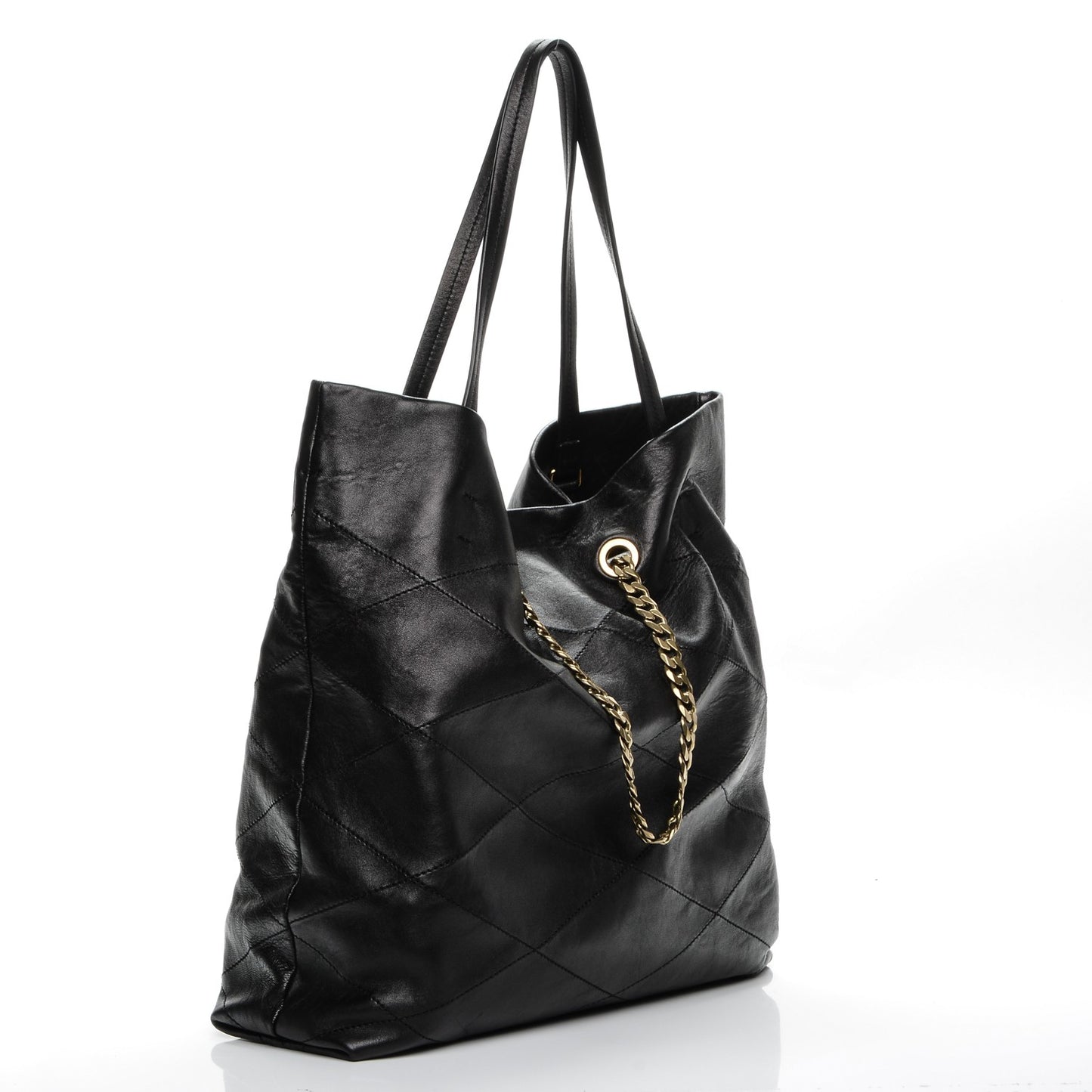 Lambskin Quilted Carry Me Tote Black