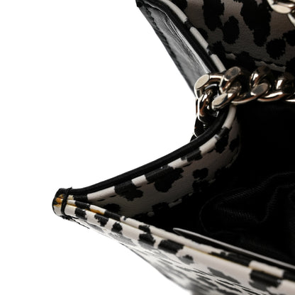 Saint Laurent Calfskin Leopard Small Monogram Kate Satchel White Black 11 of 12