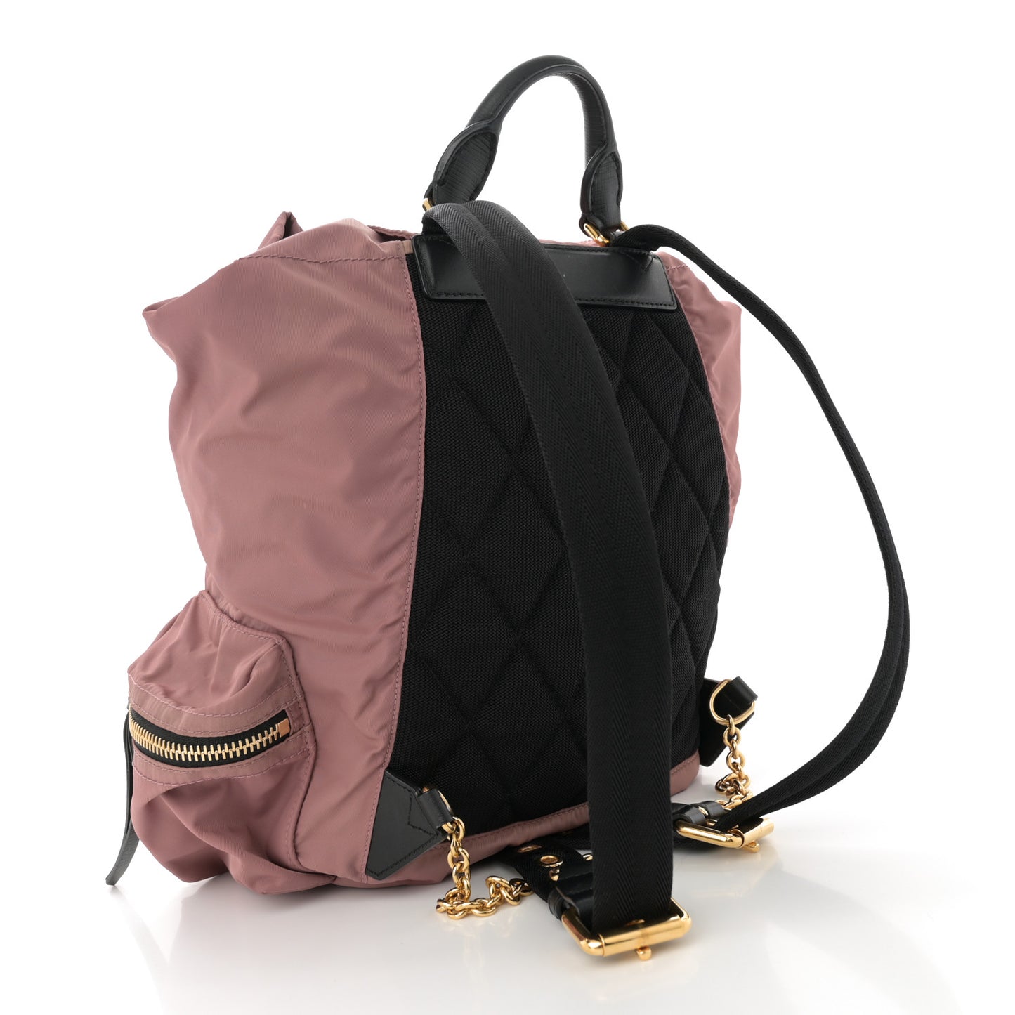 Nylon Medium Rucksack Backpack Mauve Pink