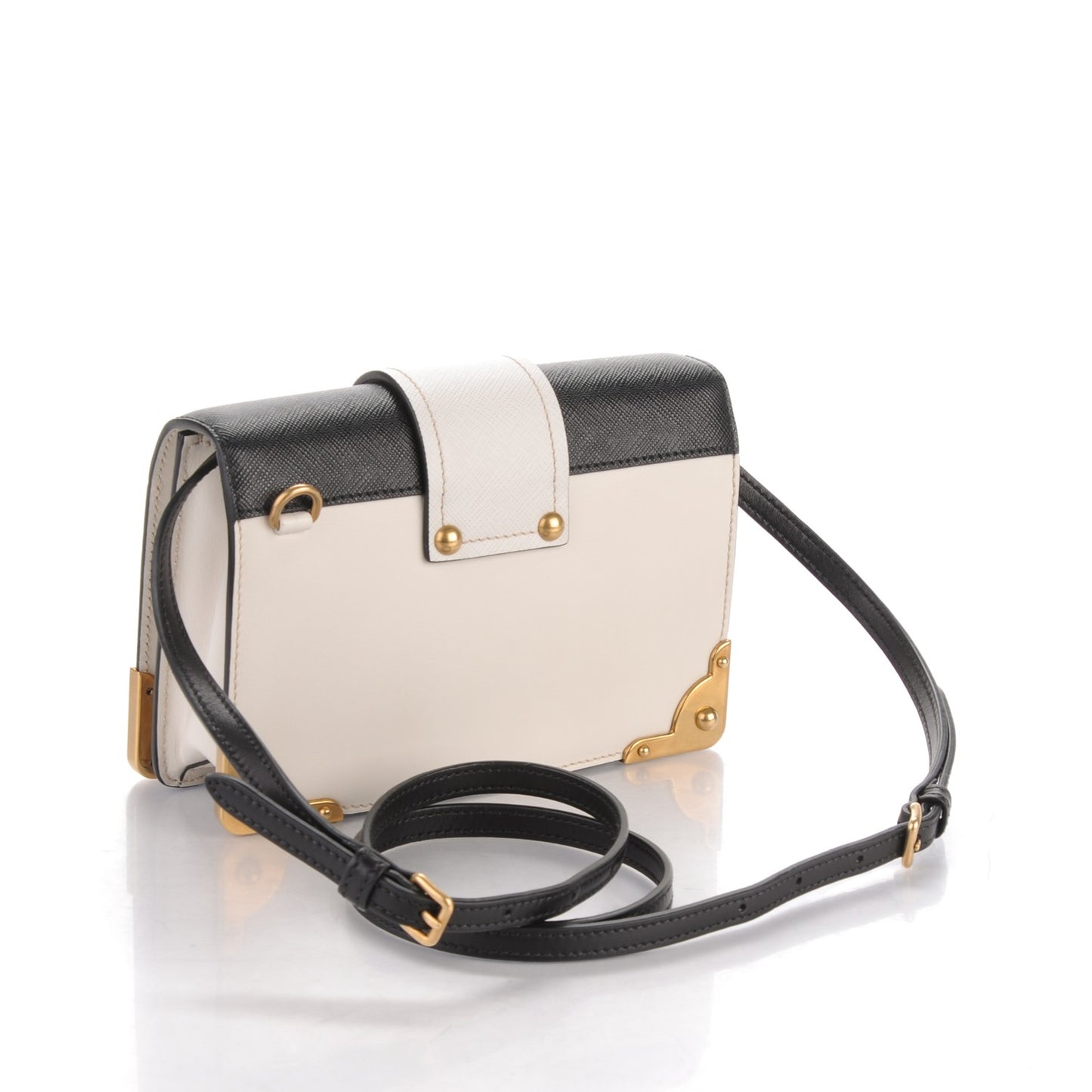 City Calf Saffiano Cahier Bag Talco Black