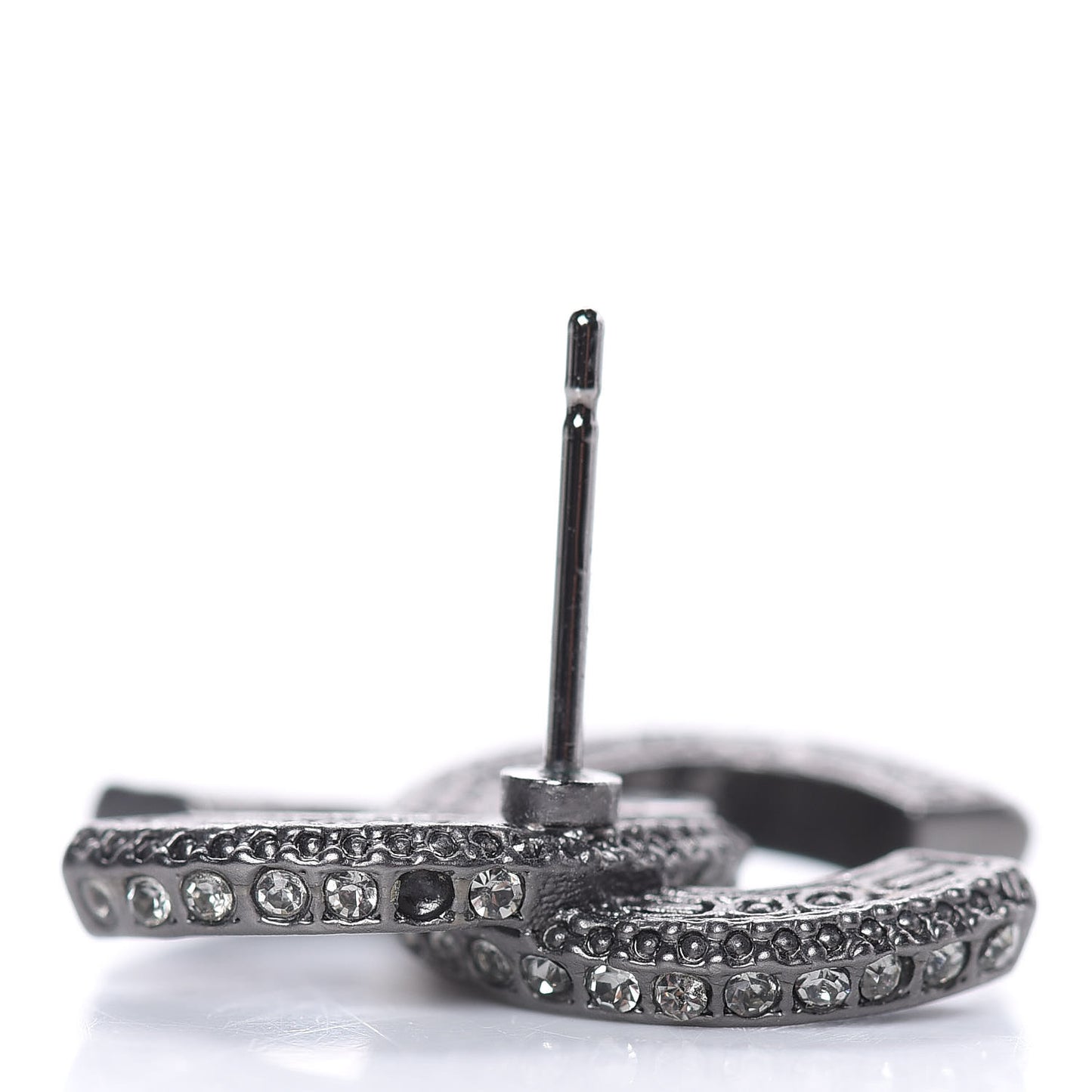 Ruthenium Crystal CC Earrings Black