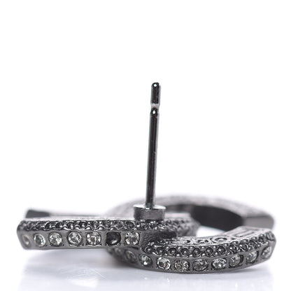 Chanel Ruthenium Crystal CC Earrings Black 6 of 6