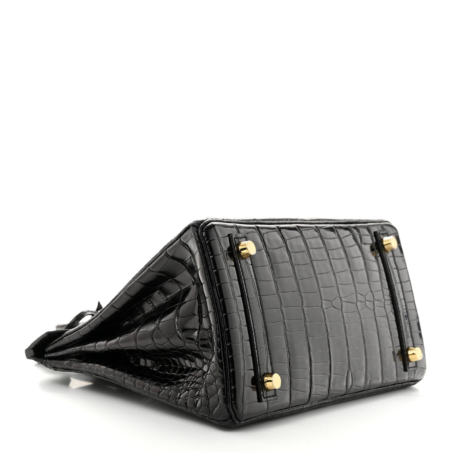 Hermes Shiny Porosus Crocodile Birkin 25 Black 5 of 11