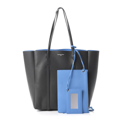 Balenciaga Veau Baltimore Double Sided Small Everyday Tote Gris Fossile Bleu Turquoise 1 of 10