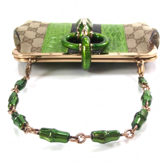 Monogram Alligator Jeweled Dragon Evening Bag