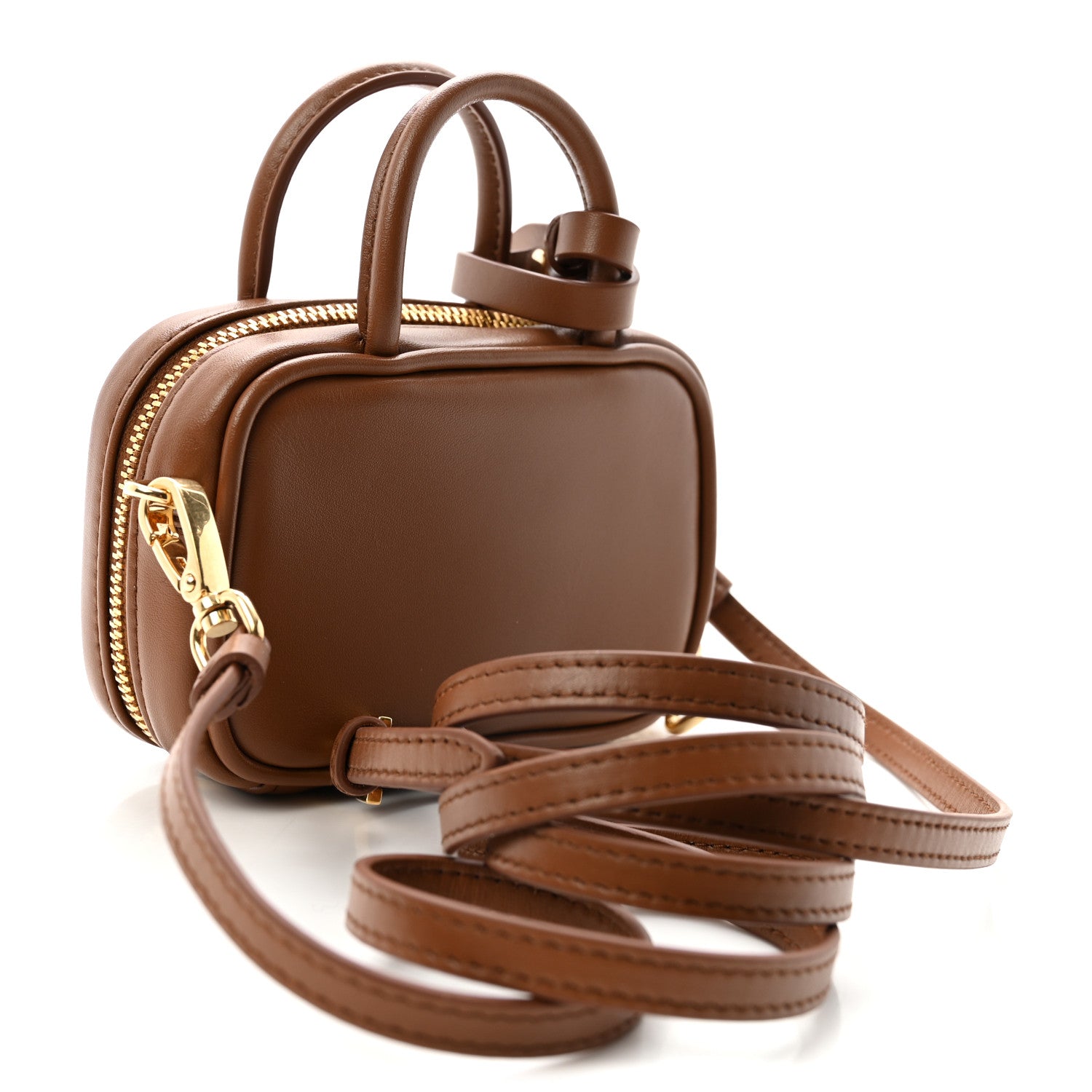 Miu Miu Calfskin Beau Micro Bag Cognac 3 of 10