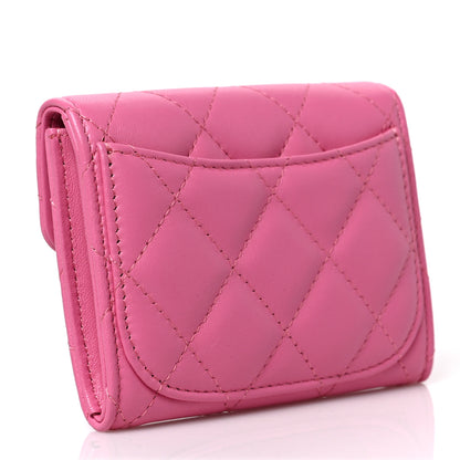 Chanel Lambskin Quilted Flap Card Holder Wallet Pink 3 of 8