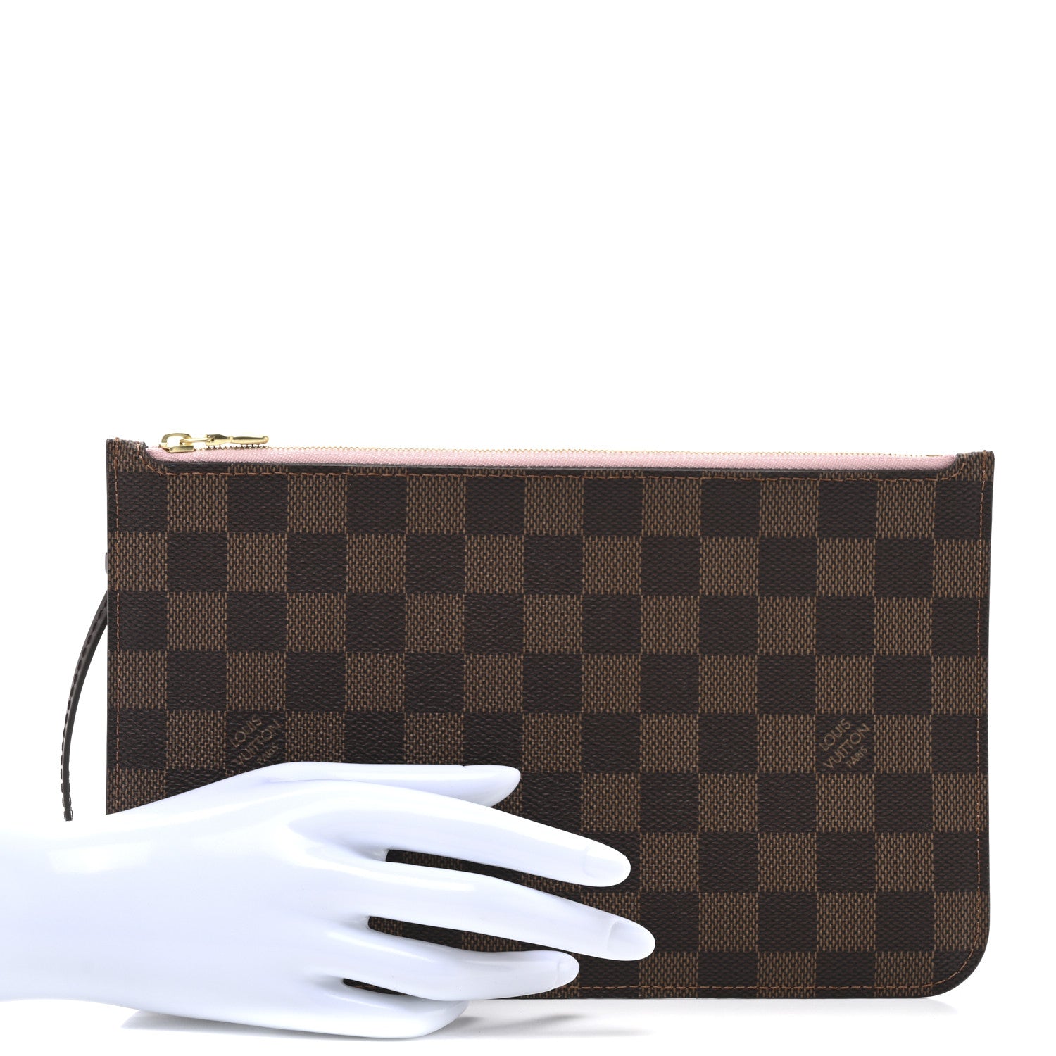 Louis Vuitton Damier Ebene Neverfull MM GM Pochette Rose Ballerine 2 of 8