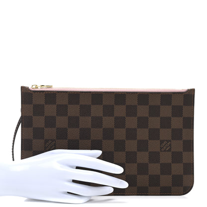 Louis Vuitton Damier Ebene Neverfull MM GM Pochette Rose Ballerine 2 of 8