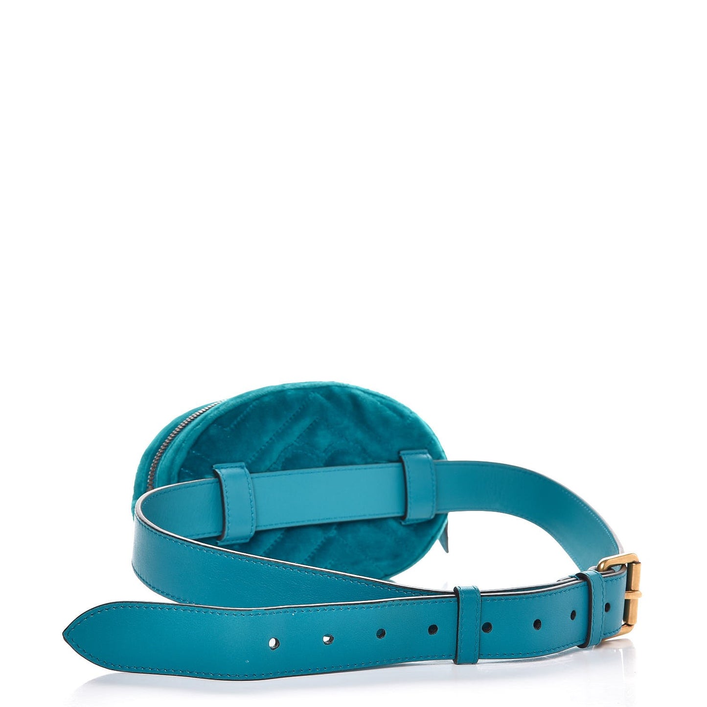 Velvet Matelasse GG Marmont Belt Bag 85 34 Pavone Cyan