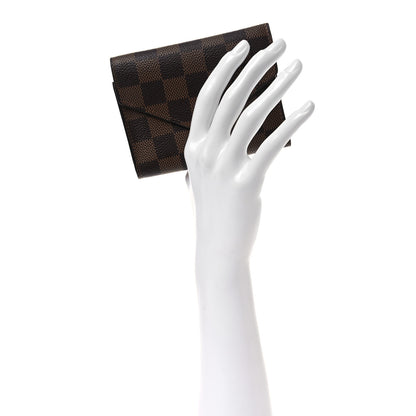 Louis Vuitton Damier Ebene Victorine Wallet Rose Ballerine 2 of 7