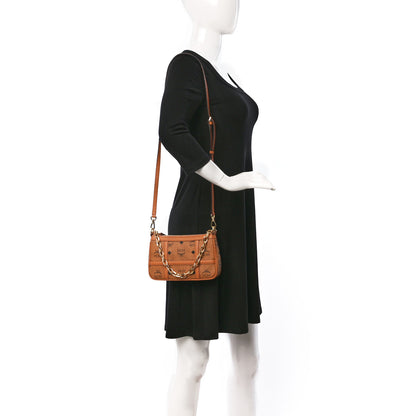 MCM Visetos Nappa Mini Delmy Chain Shoulder Bag Cognac 2 of 9