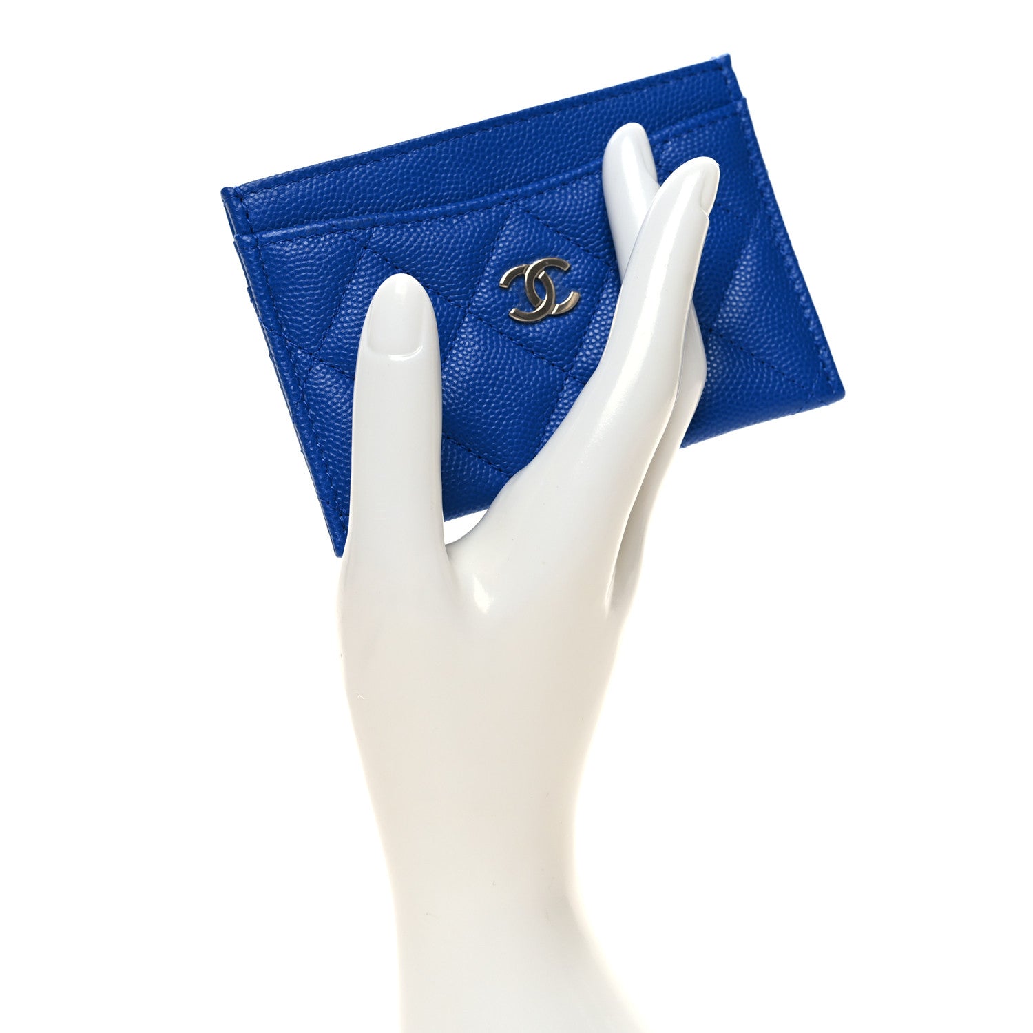 Chanel Caviar Quilted Card Holder Blue 2 of 9