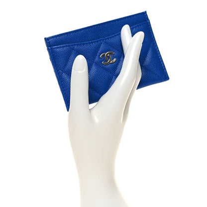 Chanel Caviar Quilted Card Holder Blue 2 of 9