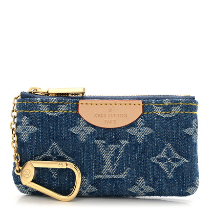 Louis Vuitton Monogram Denim Key Pouch Denim Blue 1 of 6