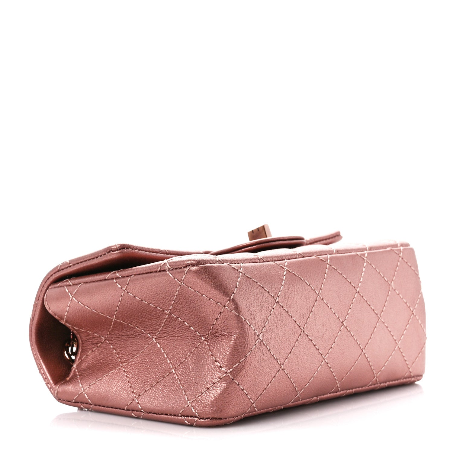 Chanel Metallic Grained Calfskin Quilted 2.55 Reissue Mini Flap Copper Pink 4 of 11