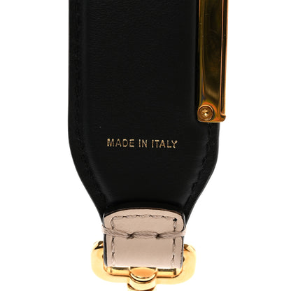 Fendi Vitello Century Metal Logo Bi-Color Strap You Beige Black 4 of 7