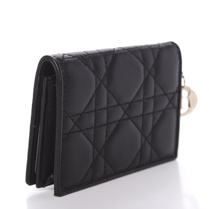 Christian Dior Lambskin Cannage Small Lady Dior Flap Card Holder Black 3 of 8