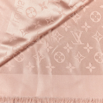 Louis Vuitton Silk Wool Monogram Shawl Rose 5 of 6