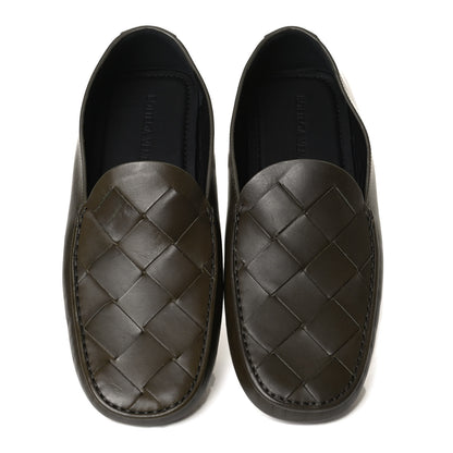 Bottega Veneta Nappa Intrecciato Driver Loafers 42 Khaki 5 of 14