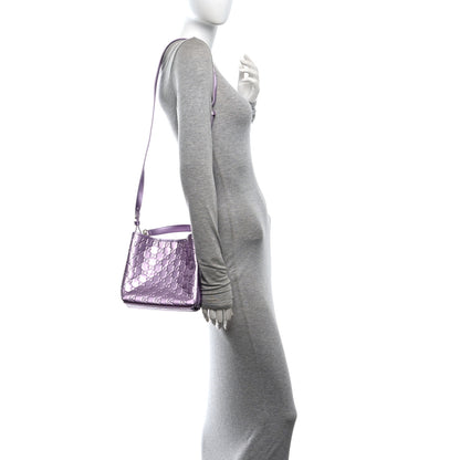 Gucci Patent GG Guccissima Emblem Small Bucket Bag Purple 2 of 10