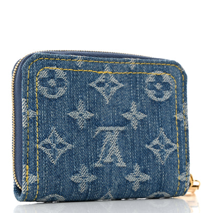 Louis Vuitton Denim Monogram Zippy Coin Purse Blue 3 of 7